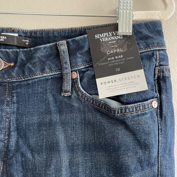 NWT Simply Vera Wang Size 10 Mid Rise Capri Power Stretch - Picture 5 of 9
